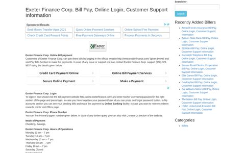 Exeter Finance Corp. Bill Pay, Online Login, Customer ...