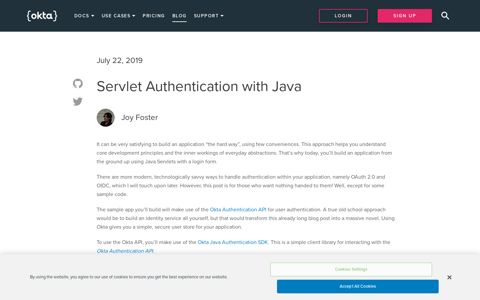 Servlet Authentication with Java | Okta Developer