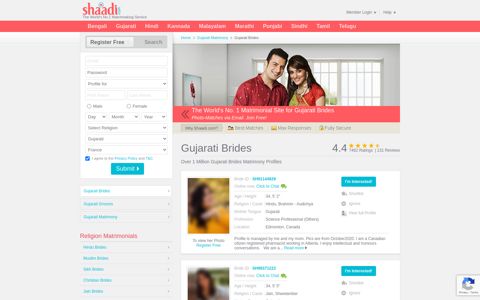 Gujarati Brides - Shaadi.com