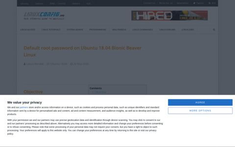 Default root password on Ubuntu 18.04 Bionic Beaver Linux ...