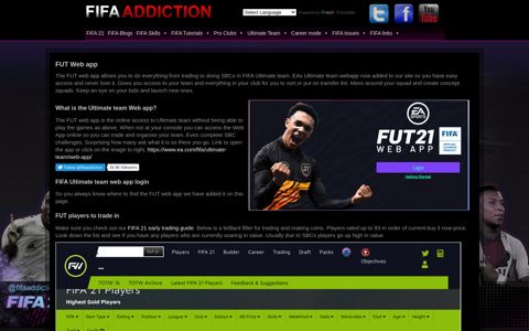 FUT Web app - FIFAAddiction.com