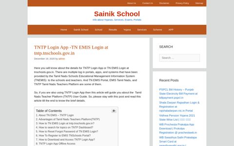 TNTP Login App -TN EMIS Login at tnschools.gov.in