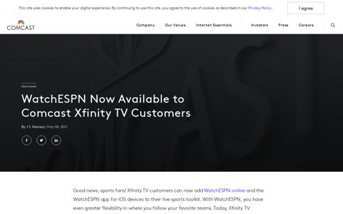 WatchESPN Now Available to Comcast Xfinity TV Customers