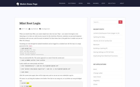 Mint Root Login – Medo's Home Page