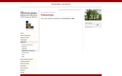 Applicants' Log-in - Heidelberg University