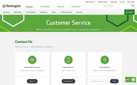 Customer Service | Huntington Bank
