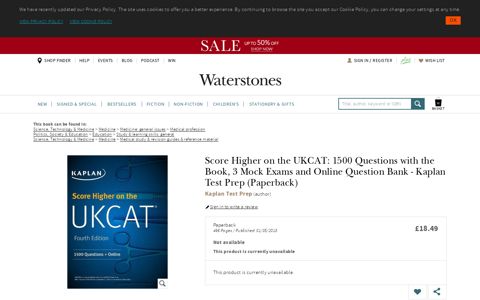 Score Higher on the UKCAT by Kaplan Test Prep | Waterstones