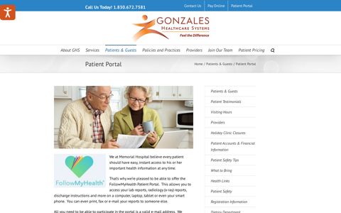 Patient Portal - Gonzales Healthcare Systems