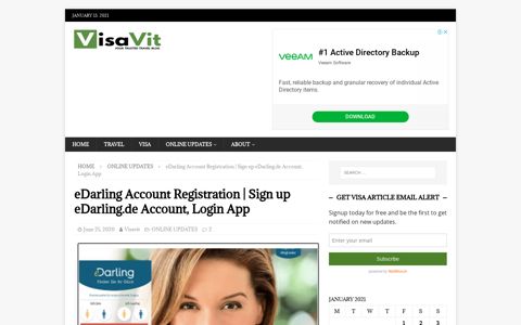 Sign up eDarling.de Account, Login App - VisaVit