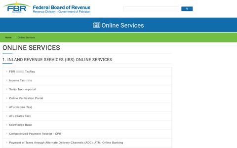 Online Services - Federal Board Of Revenue ... - FBR