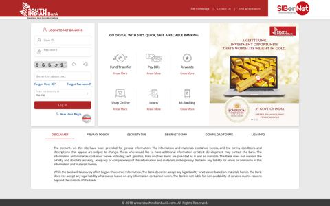 Log in to Internet Banking - South Indian Bank