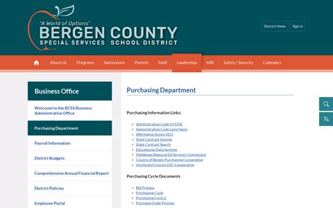 Business Office / Purchasing Department - Bergen County ...