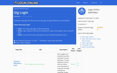 Glg Login - Login Online - Find Your Desired Login Page for Free