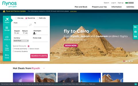 flynas | Modern low cost Saudi airline offering best fares