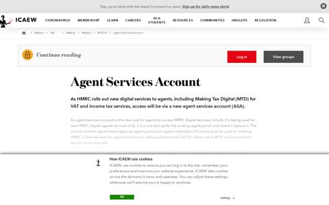 Agent Services Account | Making Tax Digital | ICAEW