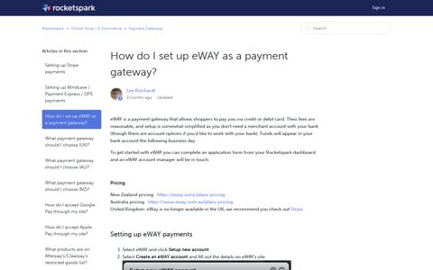 How do I set up eWAY as a payment gateway? – Rocketspark