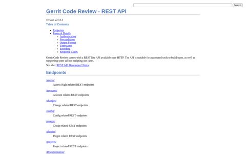 Gerrit Code Review - REST API - Mahara