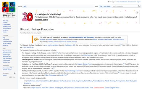 Hispanic Heritage Foundation - Wikipedia