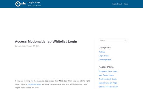 Access Mcdonalds Isp Whitelist Login | Login Keyz - Login Keyz Portal