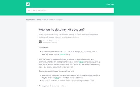 How do I delete my Kit account? | Kit Help Center