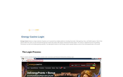 Energy Casino Login | casinologin