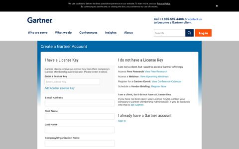 Create a Gartner Account