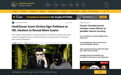 HashOcean Scam Victims Sign Petitions to FBI, Hackers to ...