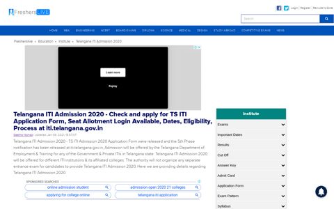 Telangana ITI Admission 2020 - Check and apply for TS ITI ...