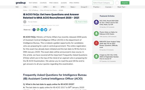 IB Assistant Central Intelligence Officer Exam 2017 FAQs ...