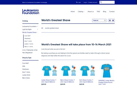 World's Greatest Shave – Leukaemia Foundation Shop