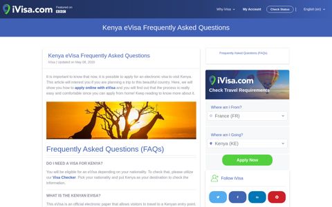 Kenya eVisa Frequently Asked Questions - iVisa.com