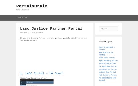 Lasc Justice Partner - Lasc Portal - La Court