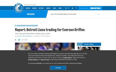 Report: Detroit Lions trading for Everson Griffen - Pride Of Detroit