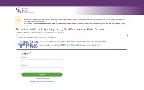 SouthEast Lancaster Health Services - Patient Portal
