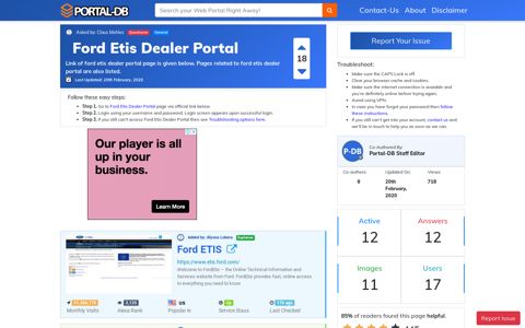 Ford Etis Dealer Portal