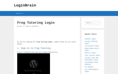 Frog Tutoring - Sign In To Frog Tutoring - LoginBrain