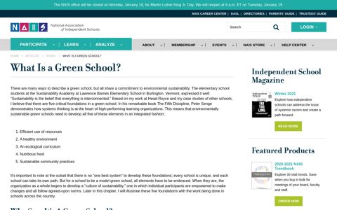 What Is a Green School? - NAIS