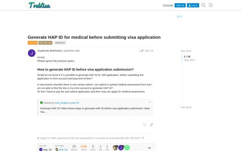 Generate HAP ID for medical before submitting visa ... - TruVisa