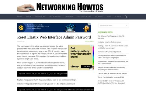 Reset Elastix Web Interface Admin Password - Networking ...