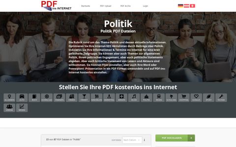 Politik – PDF kostenlos ins Internet hochladen