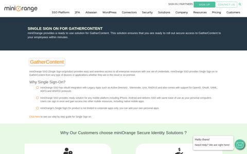 Single Sign On(SSO) solution for GatherContent - miniOrange