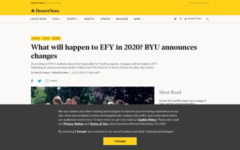 What will happen to EFY in 2020? BYU announces changes ...