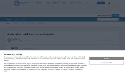 Unable to login to GT Sport community website - Gran Turismo ...