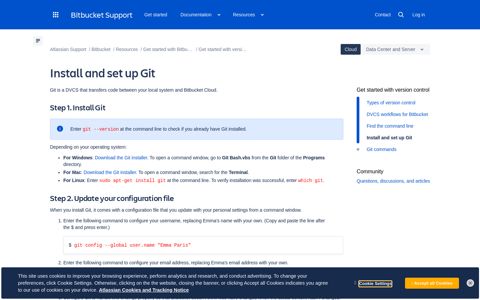 Install and set up Git | Bitbucket Cloud | Atlassian Support