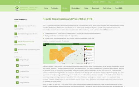 Results Transmission And Presentation (RTS) - IEBC - election