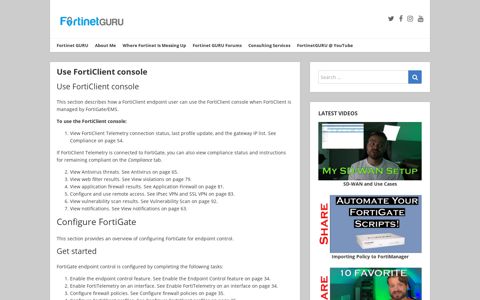 Use FortiClient console – Fortinet GURU