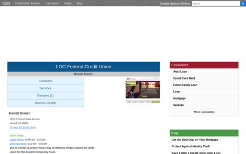 LOC Federal Credit Union - Howell, MI at 3020 E Grand River ...