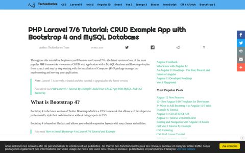 PHP Laravel 7/6 Tutorial: CRUD Example App with Bootstrap ...