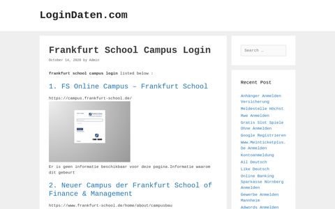 Frankfurt School Campus Login - LoginDaten.com