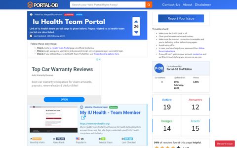 Iu Health Team Portal
